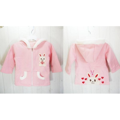 Cute children sweater with hood is embroidered.