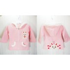 Cute children sweater with hood is embroidered.