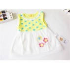 Dress the little girl with flowers inside